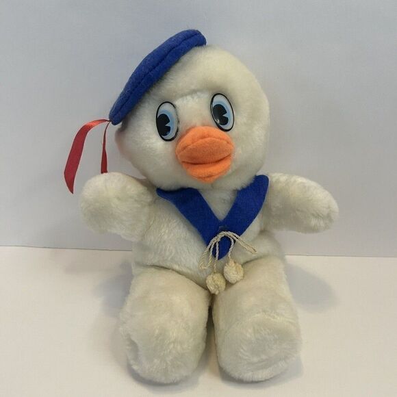 JERRY ELSNER 9" VINTAGE DUCK STUFFED ANIMAL PLUSH MUSICAL vtg korea - Picture 1 of 5